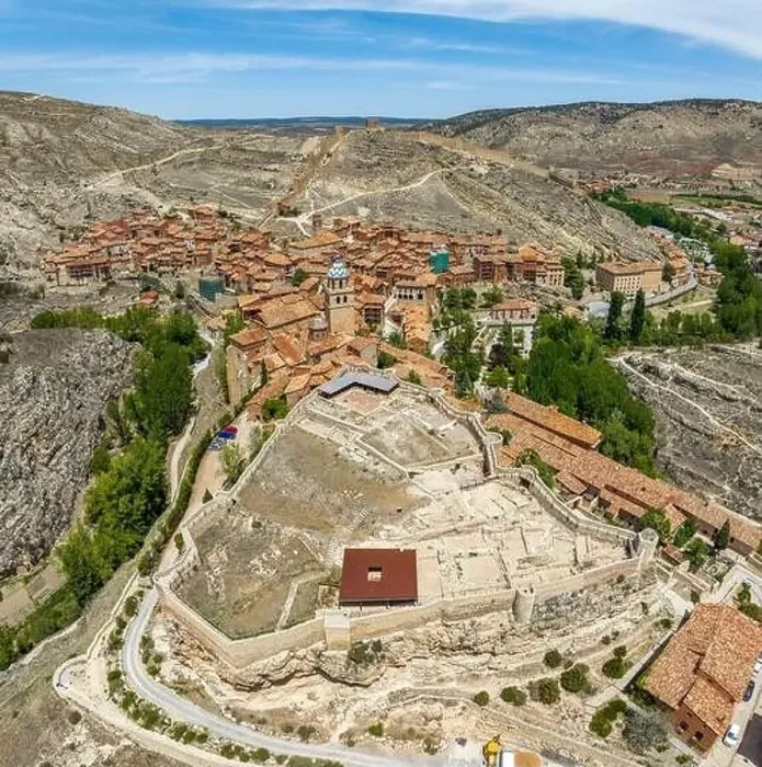 Framed Print : Panoramic aerial view from the Castle of Albarracin province of Teruel listed as beautiful towns of Spain Framed Print : Panoramic aerial view from the Castle of Albarracin province of Teruel listed as beautiful towns of Spain