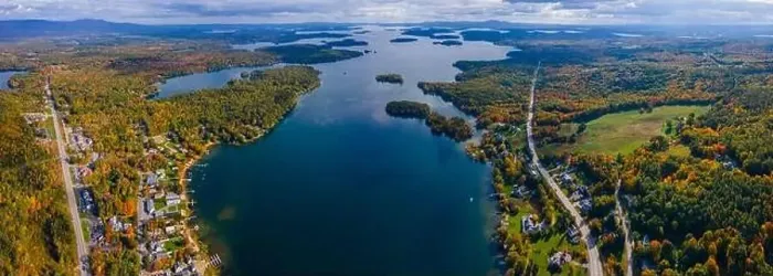 Framed Print : Panoramic aerial view of Center Harbor Bay in Lake Winnipesaukee in fall from town center of Center Harbor Framed Print : Panoramic aerial view of Center Harbor Bay in Lake Winnipesaukee in fall from town center of Center Harbor