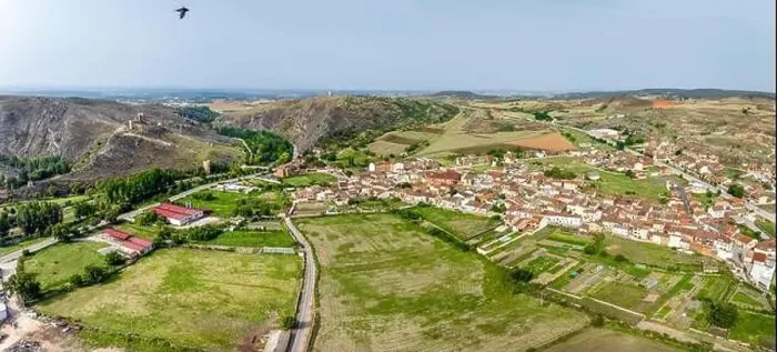Framed Print : Panoramic aerial view of the city of Osma. Spain Framed Print : Panoramic aerial view of the city of Osma. Spain