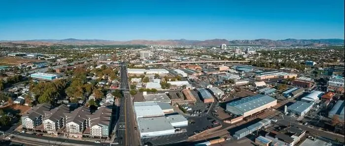 Framed Print : Panoramic aerial view of the city of Reno cityscape in Nevada Framed Print : Panoramic aerial view of the city of Reno cityscape in Nevada