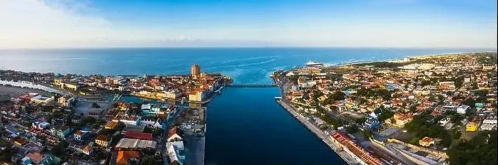 Framed Print : Panoramic aerial view above coast scenery of Curacao, Caribbean with ocean and beach Framed Print : Panoramic aerial view above coast scenery of Curacao, Caribbean with ocean and beach