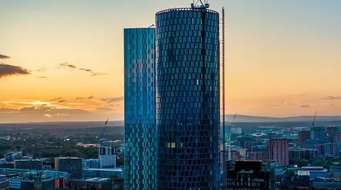 Framed Print : Panoramic Aerial View of Manchester Skyline on a beautiful sunset hours (Golden Hour) Framed Print : Panoramic Aerial View of Manchester Skyline on a beautiful sunset hours (Golden Hour)