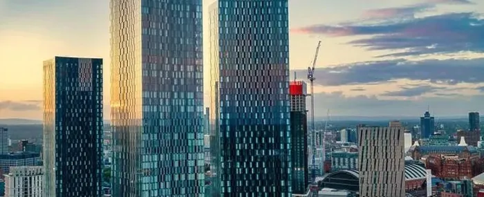 Framed Print : Panoramic Aerial View of Manchester Skyline on a beautiful sunset hours (Golden Hour) Framed Print : Panoramic Aerial View of Manchester Skyline on a beautiful sunset hours (Golden Hour)