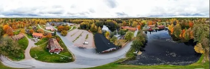 Framed Print : Panoramic aerial view of old village Ruotsinpyhtaa at autumn, Finland Framed Print : Panoramic aerial view of old village Ruotsinpyhtaa at autumn, Finland