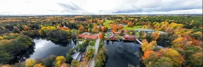 Framed Print : Panoramic aerial view of old village Ruotsinpyhtaa at autumn, Finland Framed Print : Panoramic aerial view of old village Ruotsinpyhtaa at autumn, Finland