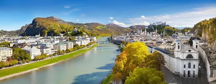 Framed Print : Panoramic aerial view of Salzburg city, Austria Framed Print : Panoramic aerial view of Salzburg city, Austria