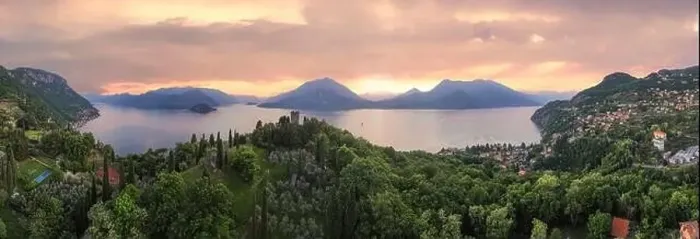 Framed Print : Panoramic aerial view of Vezio Castle during sunset. Drone shot in Como lake. Varenna, Italy Framed Print : Panoramic aerial view of Vezio Castle during sunset. Drone shot in Como lake. Varenna, Italy