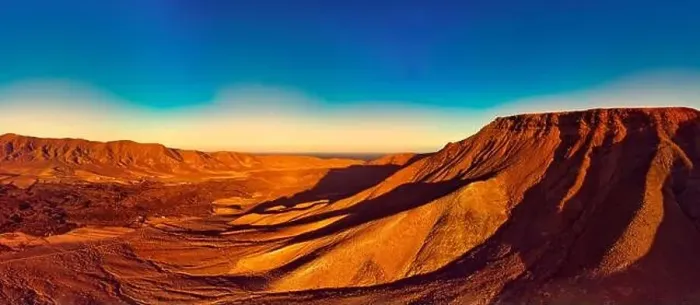 Framed Print : Panoramic aerial view of the volcanic mountains of Fuerteventura Framed Print : Panoramic aerial view of the volcanic mountains of Fuerteventura