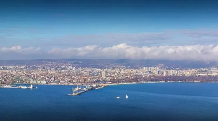 Framed Print : Panoramic cityscape view of Varna city, Bulgaria. Aerial panorama of Black sea, seashore area and the town Framed Print : Panoramic cityscape view of Varna city, Bulgaria. Aerial panorama of Black sea, seashore area and the town