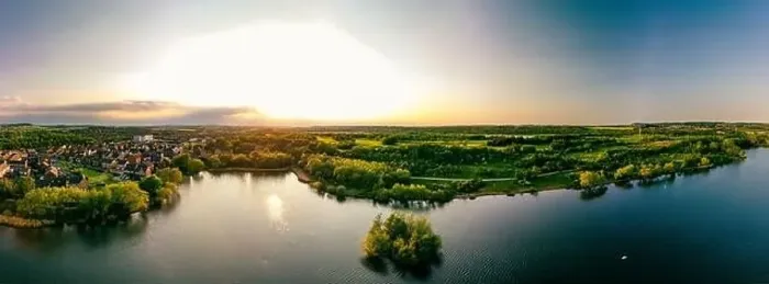 Framed Print : Panoramic drone aerial view of Manvers Lake, Rotherham, South Yorkshire, Wath upon Dearne Framed Print : Panoramic drone aerial view of Manvers Lake, Rotherham, South Yorkshire, Wath upon Dearne
