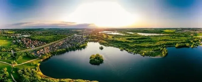 Framed Print : Panoramic drone aerial view of Manvers Lake, Rotherham, South Yorkshire, Wath upon Dearne Framed Print : Panoramic drone aerial view of Manvers Lake, Rotherham, South Yorkshire, Wath upon Dearne