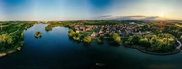 Framed Print : Panoramic drone aerial view of Manvers Lake, Rotherham, South Yorkshire, Wath upon Dearne Framed Print : Panoramic drone aerial view of Manvers Lake, Rotherham, South Yorkshire, Wath upon Dearne
