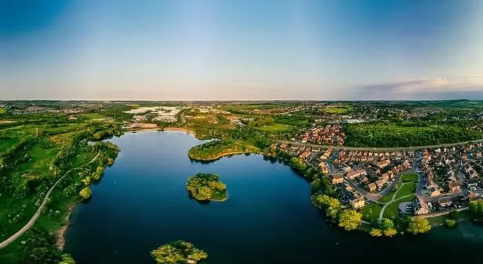 Framed Print : Panoramic drone aerial view of Manvers Lake, Rotherham, South Yorkshire, Wath upon Dearne Framed Print : Panoramic drone aerial view of Manvers Lake, Rotherham, South Yorkshire, Wath upon Dearne