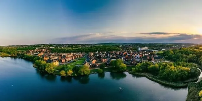 Framed Print : Panoramic drone aerial view of Manvers Lake, Rotherham, South Yorkshire, Wath upon Dearne Framed Print : Panoramic drone aerial view of Manvers Lake, Rotherham, South Yorkshire, Wath upon Dearne