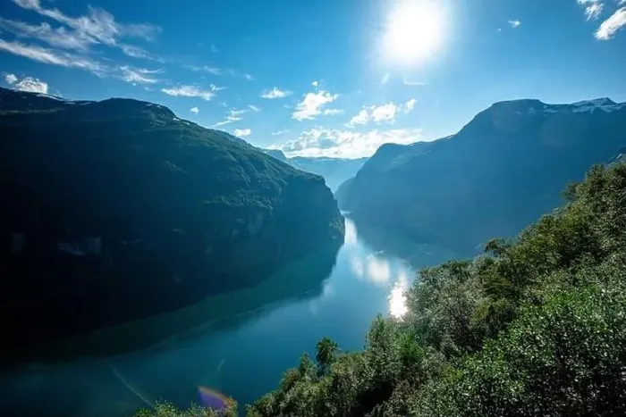 Framed Print : Panoramic and drone landscape of Geiranger fjords, Geirangerfjord, Norway Framed Print : Panoramic and drone landscape of Geiranger fjords, Geirangerfjord, Norway