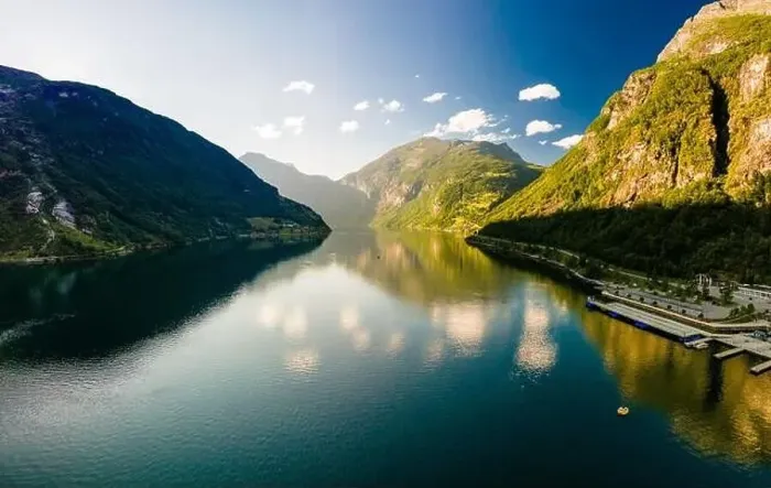 Framed Print : Panoramic and drone landscape of Geiranger fjords, Geirangerfjord, Norway Framed Print : Panoramic and drone landscape of Geiranger fjords, Geirangerfjord, Norway