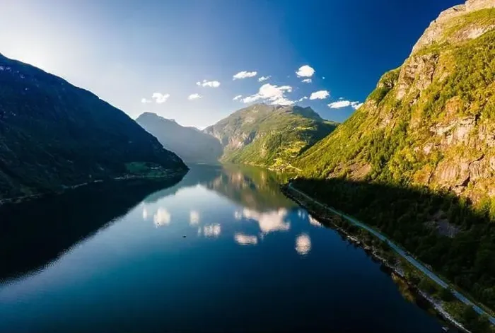 Framed Print : Panoramic and drone landscape of Geiranger fjords, Geirangerfjord, Norway Framed Print : Panoramic and drone landscape of Geiranger fjords, Geirangerfjord, Norway