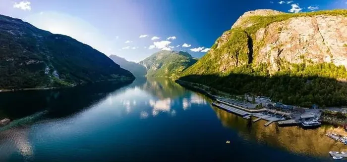 Framed Print : Panoramic and drone landscape of Geiranger fjords, Geirangerfjord, Norway Framed Print : Panoramic and drone landscape of Geiranger fjords, Geirangerfjord, Norway