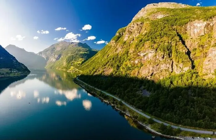 Framed Print : Panoramic and drone landscape of Geiranger fjords, Geirangerfjord, Norway Framed Print : Panoramic and drone landscape of Geiranger fjords, Geirangerfjord, Norway