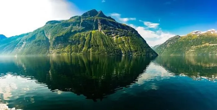 Framed Print : Panoramic and drone landscape of Geiranger fjords, Geirangerfjord, Norway Framed Print : Panoramic and drone landscape of Geiranger fjords, Geirangerfjord, Norway