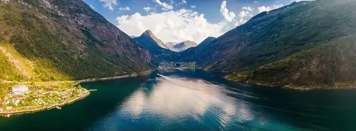Framed Print : Panoramic and drone landscape of Geiranger fjords, Geirangerfjord, Norway Framed Print : Panoramic and drone landscape of Geiranger fjords, Geirangerfjord, Norway