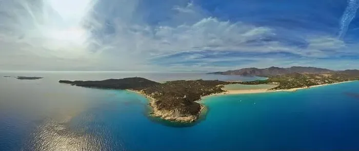 Framed Print : Panoramic drone view of Capo Carbonara