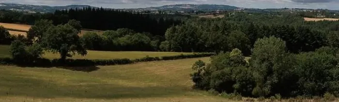 Framed Print : Panoramic farmland landscape with field and tree in Aveyron france Framed Print : Panoramic farmland landscape with field and tree in Aveyron france