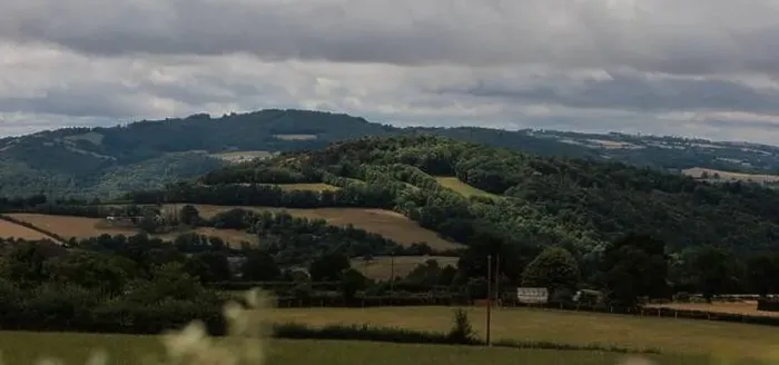 Framed Print : Panoramic farmland landscape with field and tree in Aveyron france Framed Print : Panoramic farmland landscape with field and tree in Aveyron france