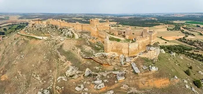 Framed Print : Panoramic of the fortress castle of San Esteban de Gormaz, Province of Soria Spain aerial view Framed Print : Panoramic of the fortress castle of San Esteban de Gormaz, Province of Soria Spain aerial view