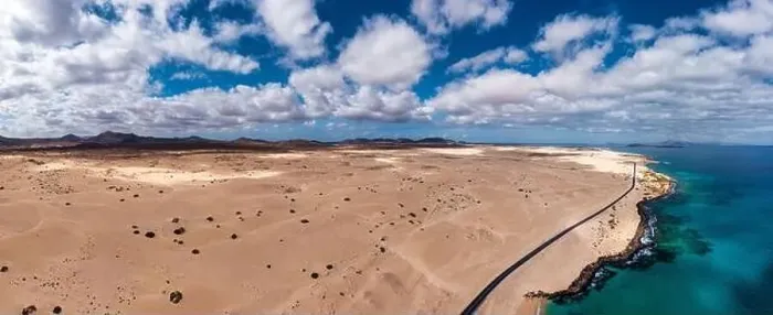 Framed Print : Panoramic high angle aerial drone view of Corralejo National Park (Parque Natural de Corralejo) Framed Print : Panoramic high angle aerial drone view of Corralejo National Park (Parque Natural de Corralejo)