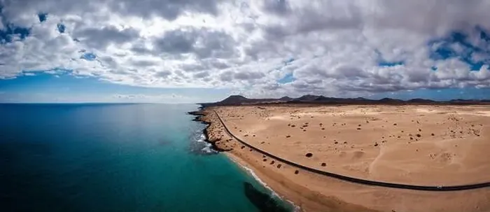 Framed Print : Panoramic high angle aerial drone view of Corralejo National Park (Parque Natural de Corralejo) Framed Print : Panoramic high angle aerial drone view of Corralejo National Park (Parque Natural de Corralejo)