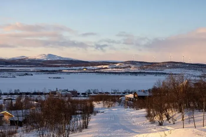 Framed Print : Panoramic mountain view in Kiruna, Swedish Lapland. Tundra landscape with dramatic January sky Framed Print : Panoramic mountain view in Kiruna, Swedish Lapland. Tundra landscape with dramatic January sky