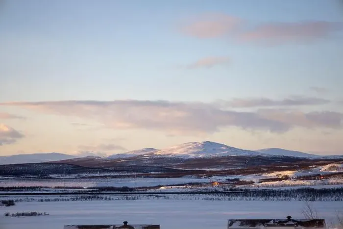 Framed Print : Panoramic mountain view in Kiruna, Swedish Lapland. Tundra landscape with dramatic January sky Framed Print : Panoramic mountain view in Kiruna, Swedish Lapland. Tundra landscape with dramatic January sky