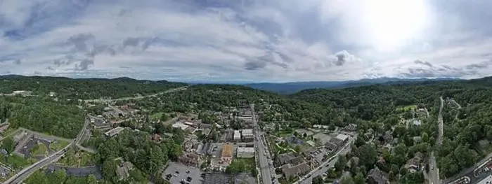 Framed Print : Panoramic overhead view of Blowing Rock, NC Framed Print : Panoramic overhead view of Blowing Rock, NC