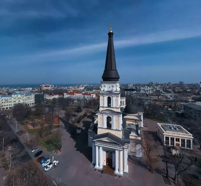Framed Print : Panoramic photo of Transfiguration Cathedral in Odessa on a sunny day Framed Print : Panoramic photo of Transfiguration Cathedral in Odessa on a sunny day