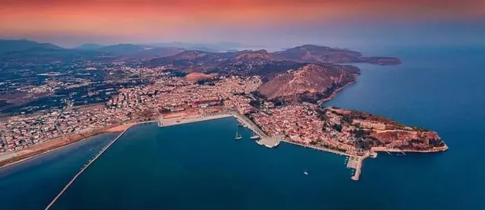 Framed Print : Panoramic summer cytiscape of Nafplion town Framed Print : Panoramic summer cytiscape of Nafplion town