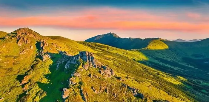 Framed Print : Panoramic summer view from flying drone of Carpathian mountains Framed Print : Panoramic summer view from flying drone of Carpathian mountains