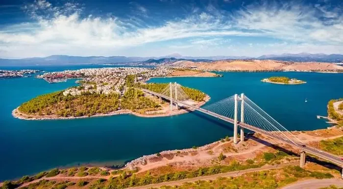 Framed Print : Panoramic summer view of High Bridge Evripos Framed Print : Panoramic summer view of High Bridge Evripos