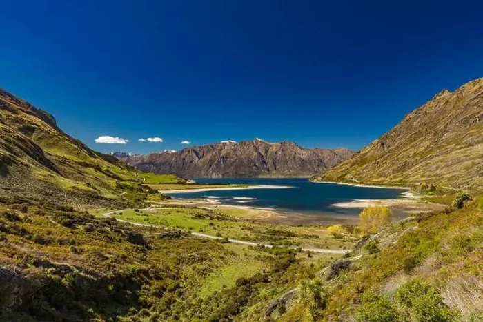 Framed Print : Panoramic vibrant photos of Lake Hawea and mountains, South Island, New Zealand Framed Print : Panoramic vibrant photos of Lake Hawea and mountains, South Island, New Zealand