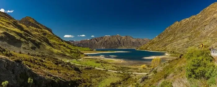 Framed Print : Panoramic vibrant photos of Lake Hawea and mountains, South Island, New Zealand Framed Print : Panoramic vibrant photos of Lake Hawea and mountains, South Island, New Zealand