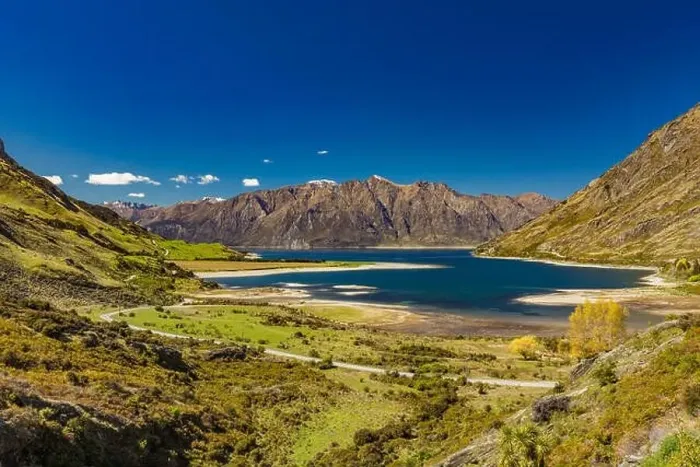 Framed Print : Panoramic vibrant photos of Lake Hawea and mountains, South Island, New Zealand Framed Print : Panoramic vibrant photos of Lake Hawea and mountains, South Island, New Zealand