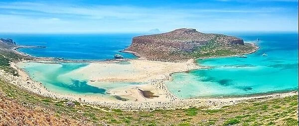 Panoramic view at Balos Beach, Crete Island, Greece