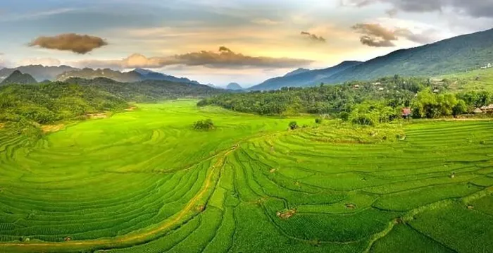 Framed Print : Panoramic view of beautiful green terraces of Pu Luong commune, Thanh Hoa province, Vietnam Framed Print : Panoramic view of beautiful green terraces of Pu Luong commune, Thanh Hoa province, Vietnam