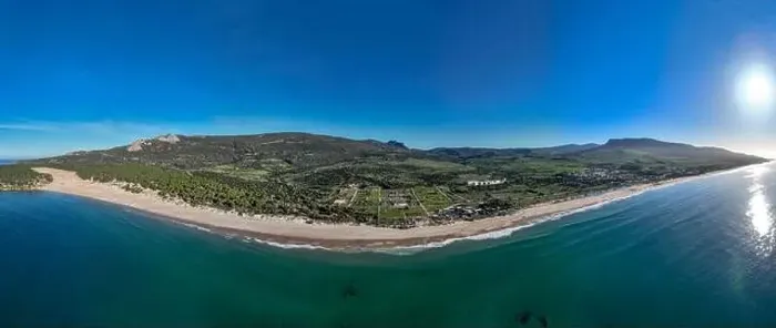Framed Print : Panoramic view of Bolonia beach in the municipality of Tarifa, Andalusia Framed Print : Panoramic view of Bolonia beach in the municipality of Tarifa, Andalusia