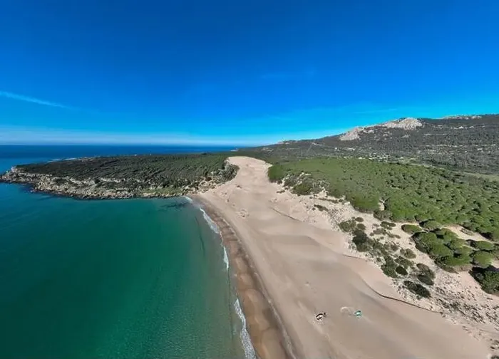 Framed Print : Panoramic view of Bolonia beach in the municipality of Tarifa, Andalusia Framed Print : Panoramic view of Bolonia beach in the municipality of Tarifa, Andalusia