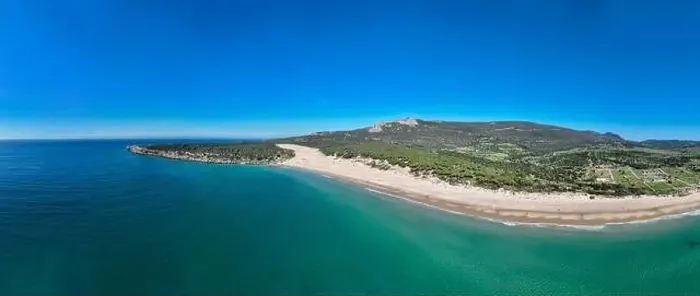 Framed Print : Panoramic view of Bolonia beach in the municipality of Tarifa, Andalusia Framed Print : Panoramic view of Bolonia beach in the municipality of Tarifa, Andalusia