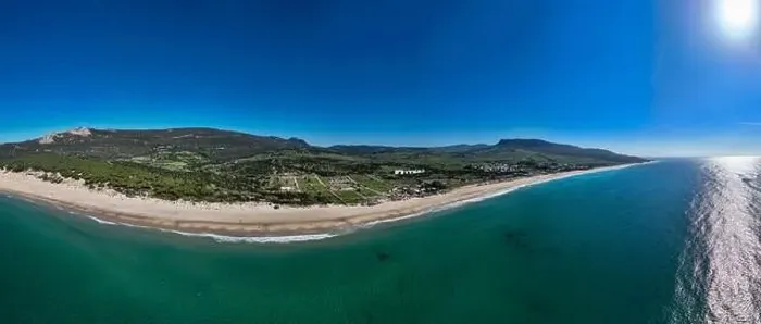 Framed Print : Panoramic view of Bolonia beach in the municipality of Tarifa, Andalusia Framed Print : Panoramic view of Bolonia beach in the municipality of Tarifa, Andalusia