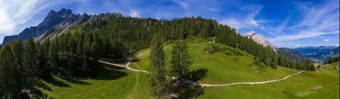 Framed Print : Panoramic view of the Dolomites, Sextener Rotwand. Drone photography Framed Print : Panoramic view of the Dolomites, Sextener Rotwand. Drone photography