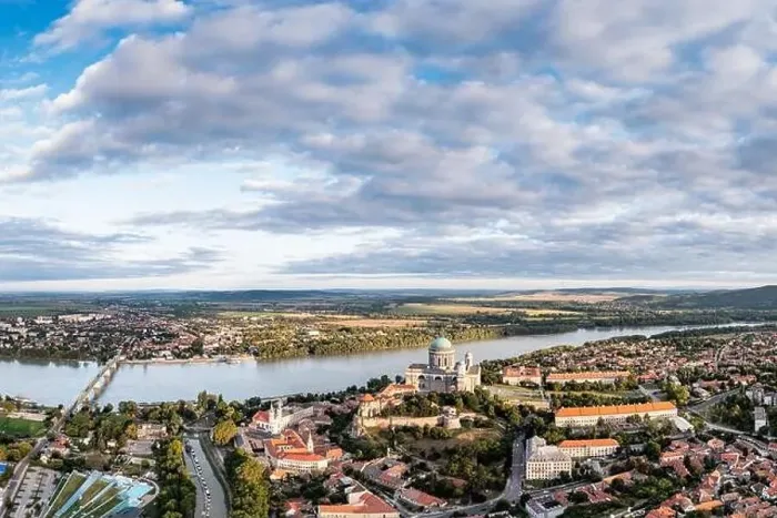 Framed Print : Panoramic view from Esztegom with river Danube and basilica Framed Print : Panoramic view from Esztegom with river Danube and basilica