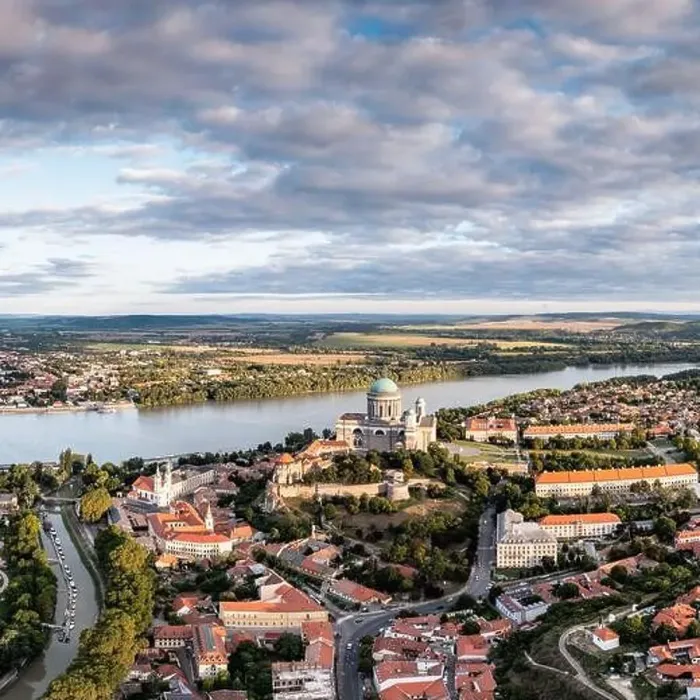 Framed Print : Panoramic view from Esztegom with river Danube and basilica Framed Print : Panoramic view from Esztegom with river Danube and basilica